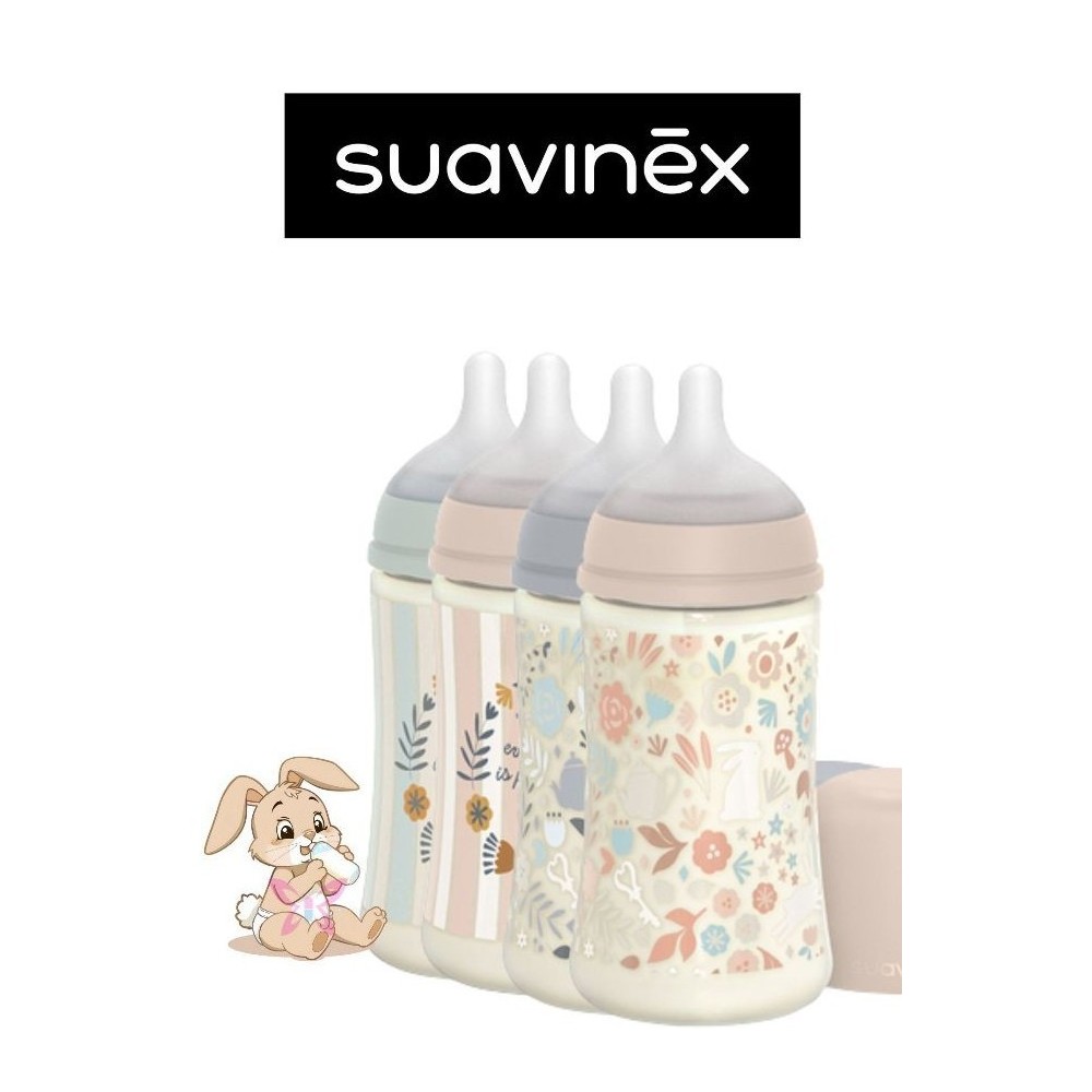 Biberon Suavinex Wond 270ml | Liberty e Texto Rosa o Blu