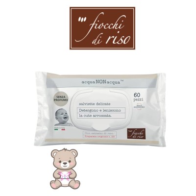 Salviettine Senza Profumo 60 pz – Fiocchi di Riso