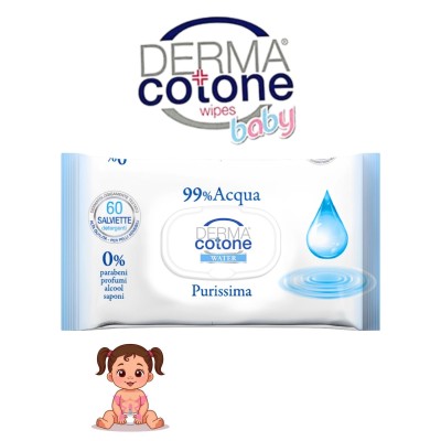 Dermacotone 60 pz – Salviettine 99% Acqua