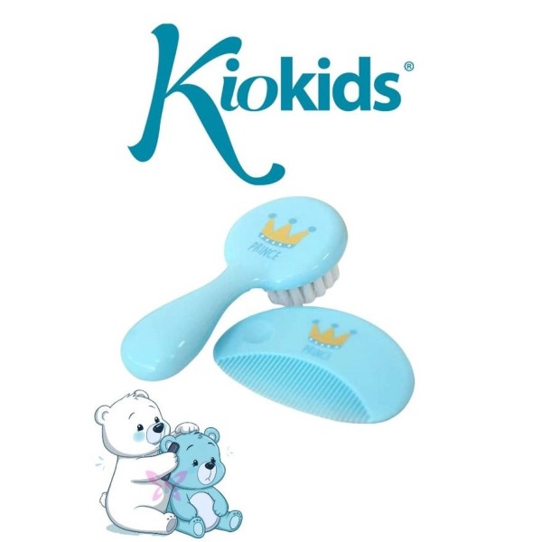 Kiokids Set Prince Azzurro | Spazzola + Pettine Neonato