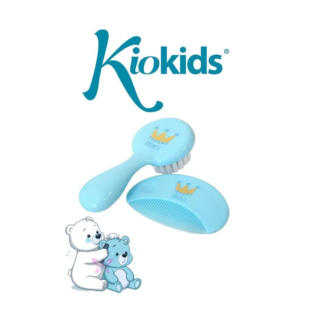 Kiokids Set Prince Azzurro | Spazzola + Pettine Neonato