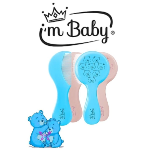 IM Baby Spazzola e Pettine per Neonati – Rosa o Azzurro