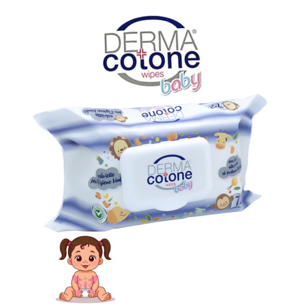 Salviettine Dermacotone 72 pz Profumo di Talco