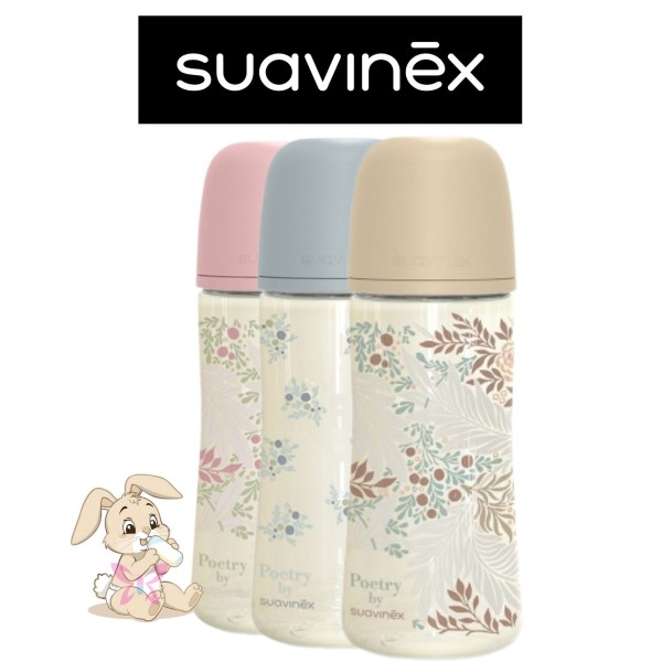 Biberon Suavinex Poetry 360 ml – Rosa/Azzurro/Neutro