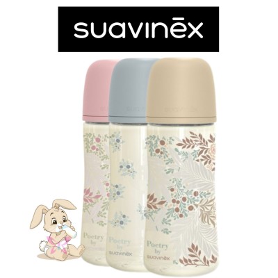Biberon Suavinex Poetry 360 ml – Rosa/Azzurro/Neutro