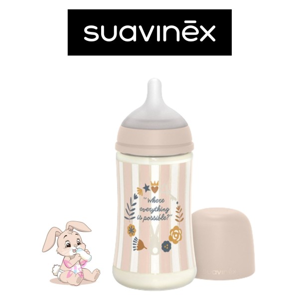 Biberon Suavinex Wond 270ml | Liberty e Texto Rosa o Blu
