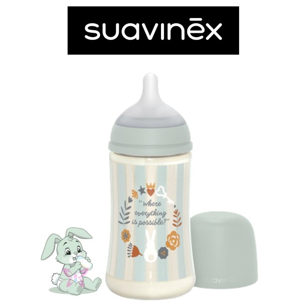 Biberon Suavinex Wond 270ml | Liberty e Texto Rosa o Blu