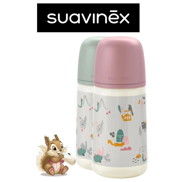 Biberon Suavinex A Walk in a Park 270 ml | Rosa e Verde
