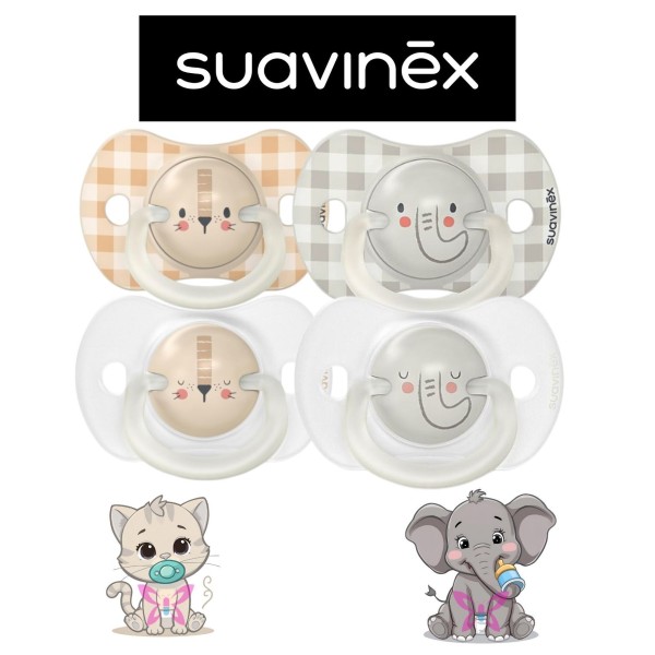 Suavinex Night & Day 6-18 Mesi – Ciucci Leone ed Elefante (2 pz)