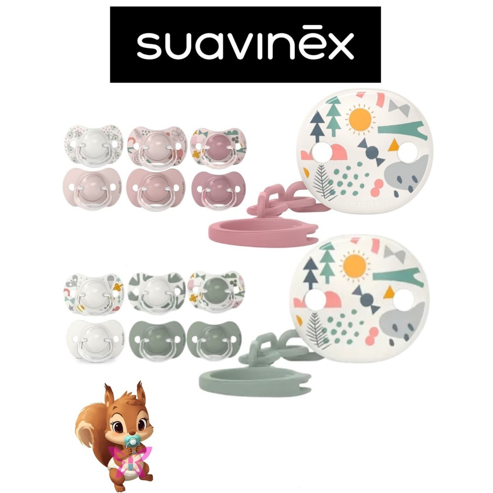 Clip Portaciuccio Suavinex A Walk in a Park | Verde e Rosa