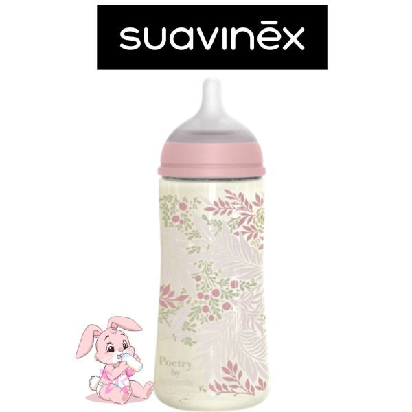Biberon Suavinex Poetry 360 ml – Rosa/Azzurro/Neutro