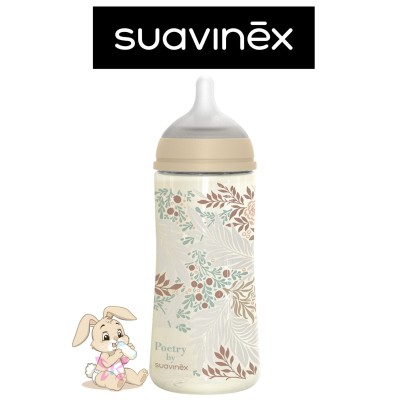 Biberon Suavinex Poetry 360 ml – Rosa/Azzurro/Neutro