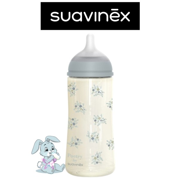 Biberon Suavinex Poetry 360 ml – Rosa/Azzurro/Neutro