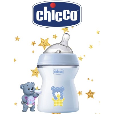 Biberon Chicco Natural Feeling 250 ml Plastica – Rosa e Azzurro 