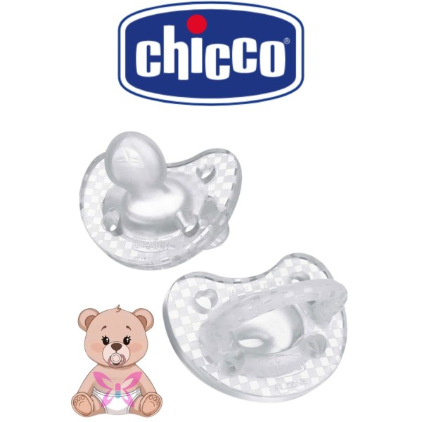 Gommotti Crystal Chicco – Set 2 Ciucci 16-36 Mesi