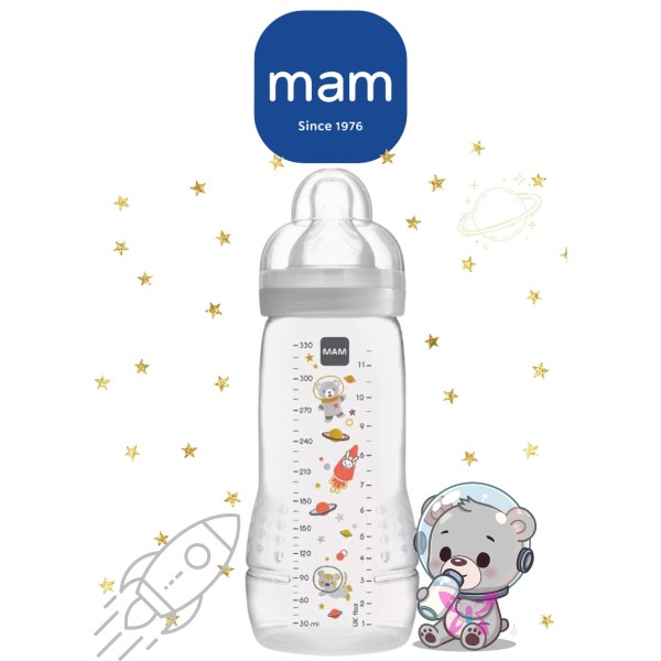 MAM Easy Active 330 ml – Azzurro/Rosa/Grigio