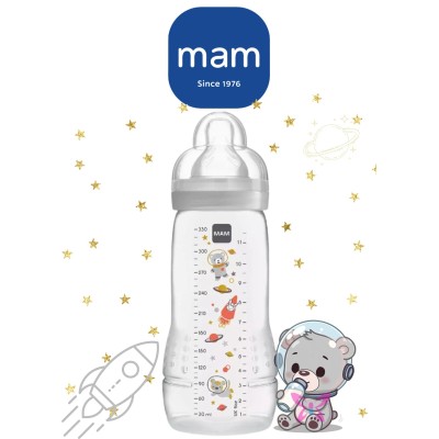 MAM Easy Active 330 ml – Azzurro/Rosa/Grigio