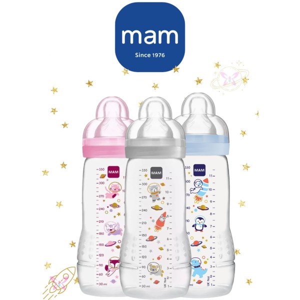 MAM Easy Active 330 ml – Azzurro/Rosa/Grigio