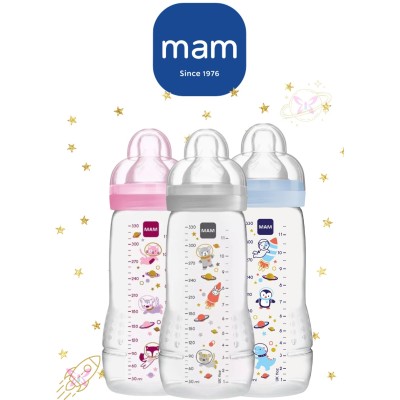 MAM Easy Active 330 ml – Azzurro/Rosa/Grigio