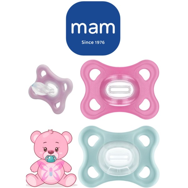 MAM Gommotti Comfort 3–12m – Azzurro/Rosa