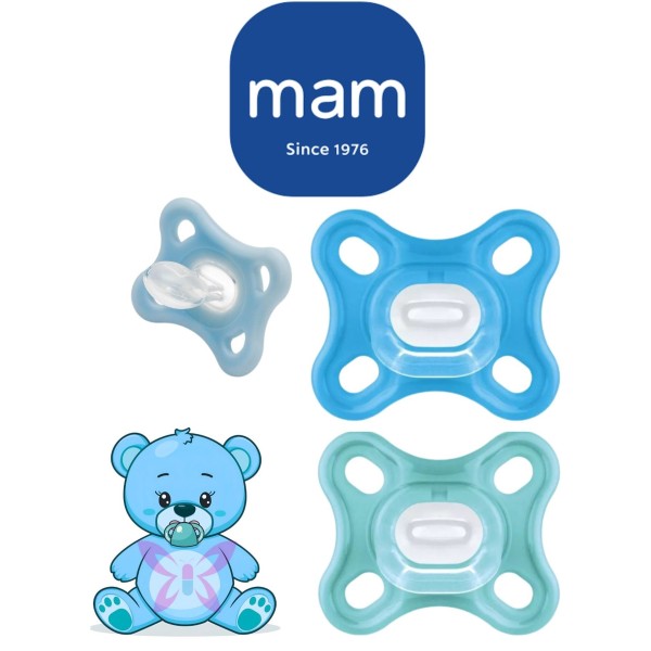 MAM Comfort 0–3m – Coppia Azzurro/Rosa