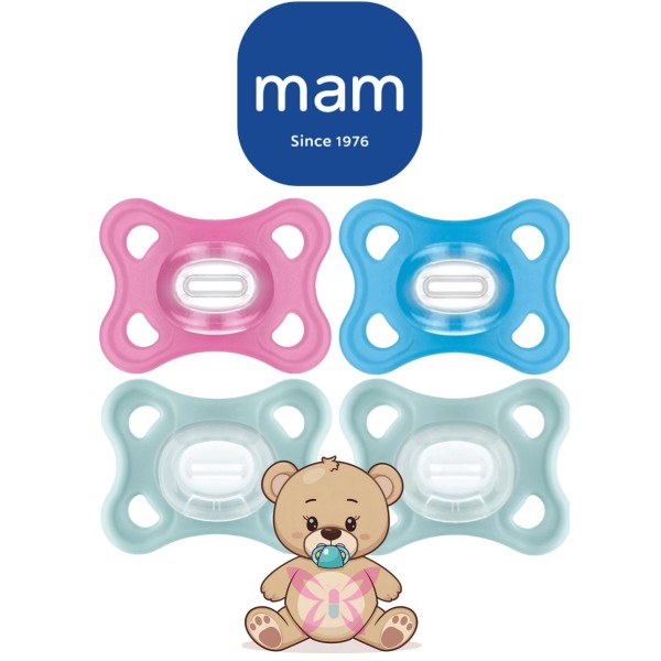 MAM Gommotti Comfort 3–12m – Azzurro/Rosa