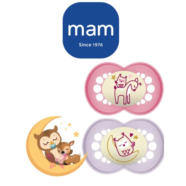 MAM Night 6+ – Ciucci Luminosi Azzurro/Bianco Rosa/Lilla