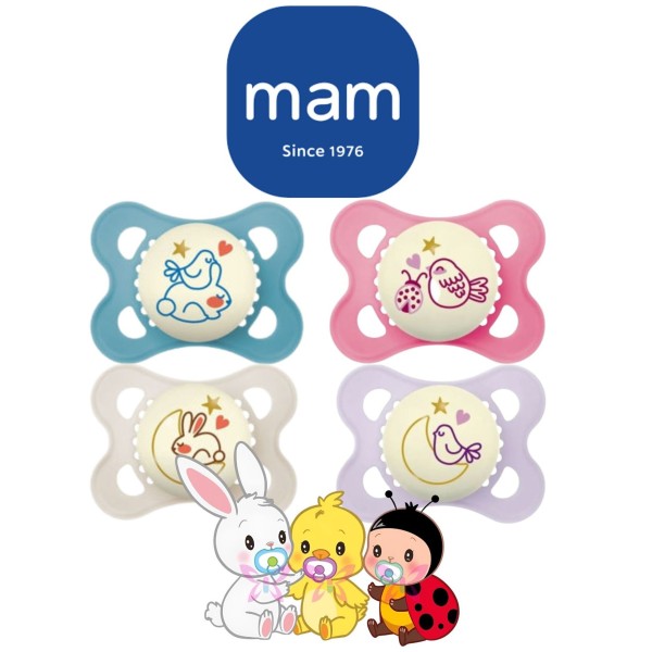 MAM Original Night 2–6M – Coppia Azzurro/Bianco o Rosa/Lilla
