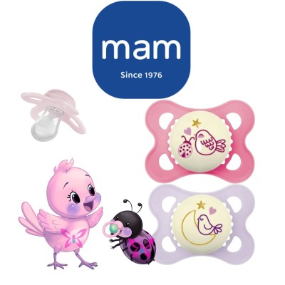MAM Original Night 2–6M – Coppia Azzurro/Bianco o Rosa/Lilla