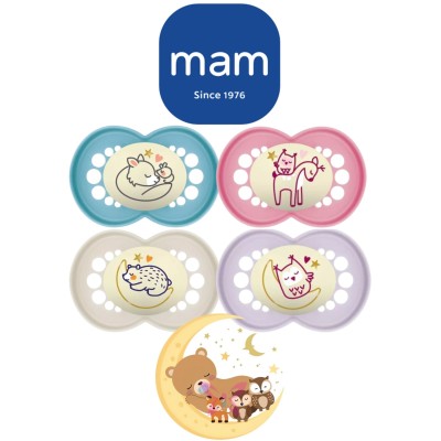 MAM Night 6+ – Ciucci Luminosi Azzurro/Bianco Rosa/Lilla