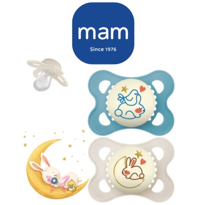 MAM Original Night 2–6M – Coppia Azzurro/Bianco o Rosa/Lilla