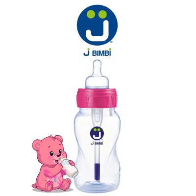 J BIMBI Biberon 260 ml Fucsia – Anti-colica