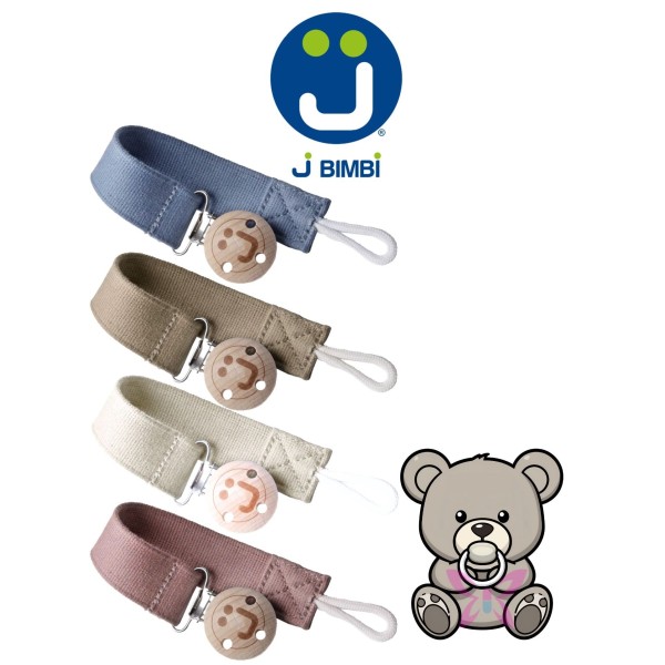 J BIMBI Wooden Clip – Blu/Rosa/Beige/Marrone