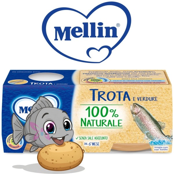 Mellin Omogeneizzato Trota e Verdure 2x80g