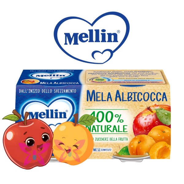 Mellin Omogeneizzato Mela e Albicocca 2x100g