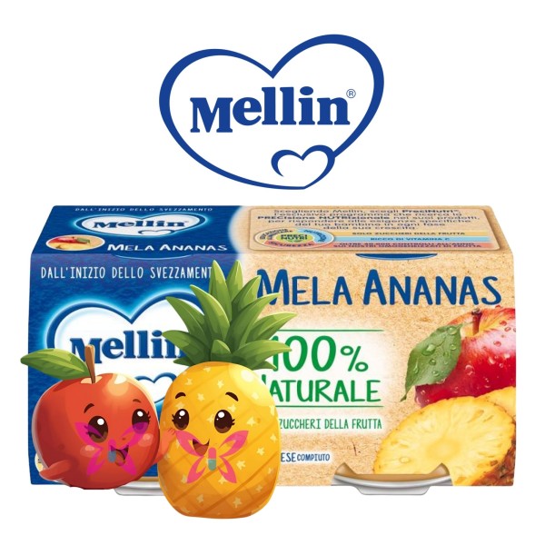 Omogeneizzato Mela Ananas Mellin 2x100g