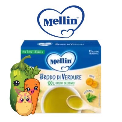 Mellin Brodo di Verdure Bustine 10 pz