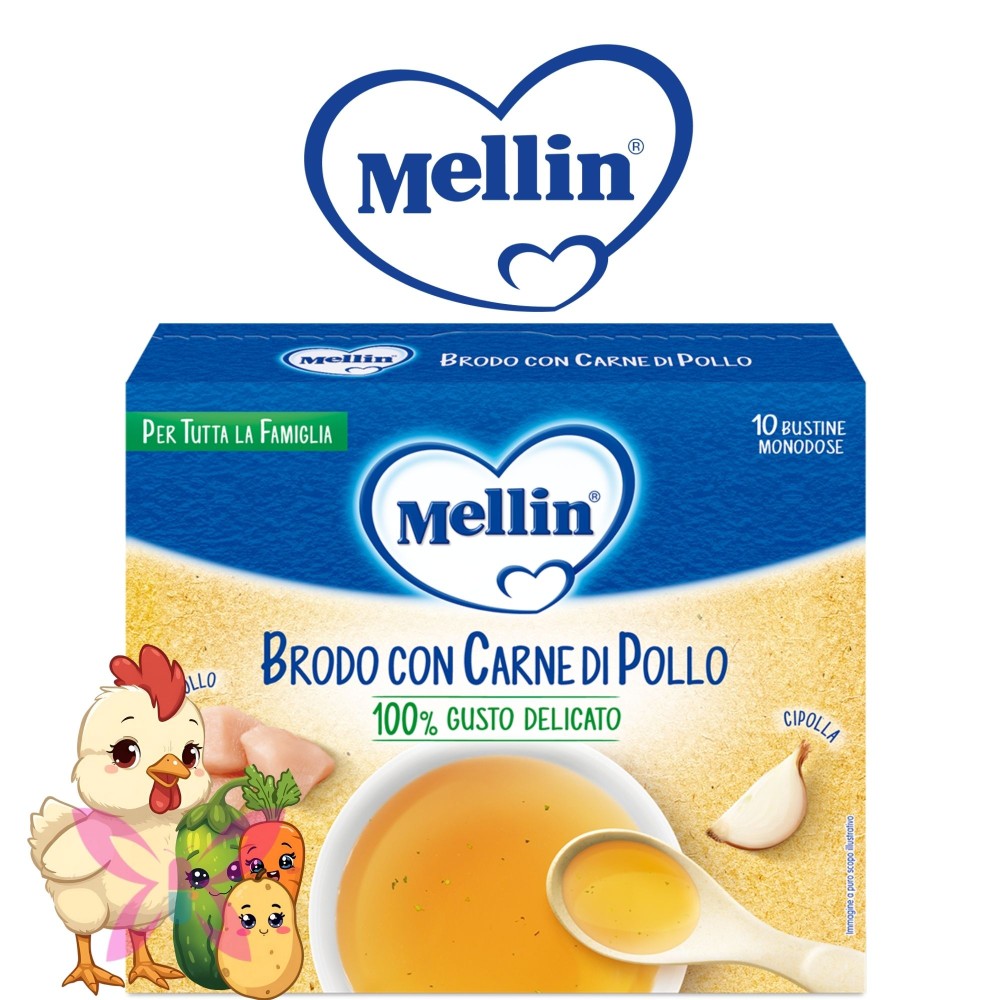 Mellin Brodo di Pollo 10 Bustine 8g