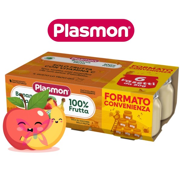 Plasmon Omogeneizzato Banana e Mela 6x80g
