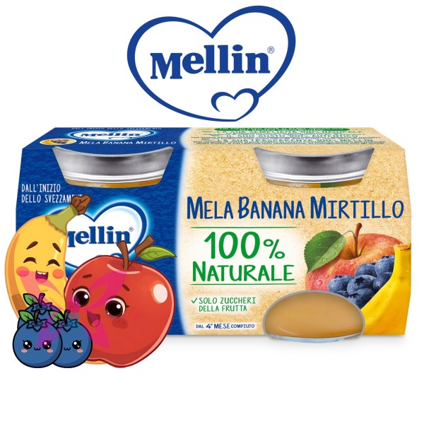 Mellin Omogeneizzato Mela Banana Mirtillo