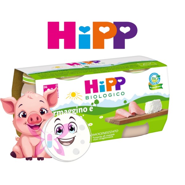 HiPP Omogeneizzato Formaggino e Prosciutto 2x80 g