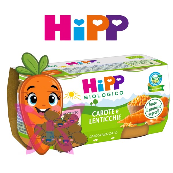 HiPP Carote e Lenticchie 2x80 g