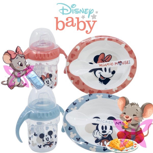 Disney Baby Set Pappa 3 Pezzi Minnie e Topolino