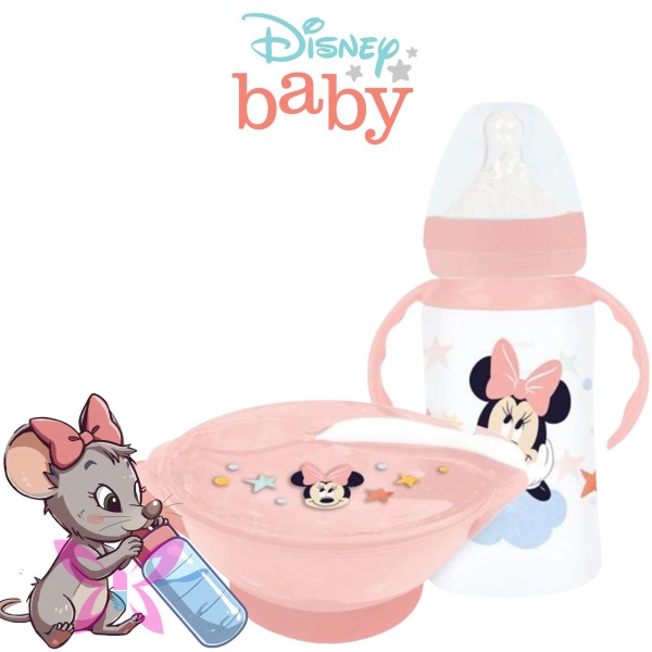 Set Pappa Minnie con Ciotola Cucchiaio Biberon