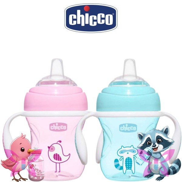 Chicco Tazza Transition 4M+ 200 ml Azzurra Rosa