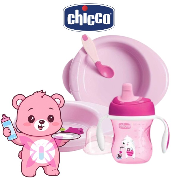 Chicco Set Pappa 6M+ Let’s Get Started Rosa
