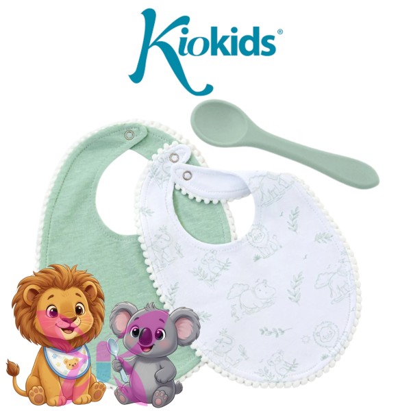 KioKids Set Bavaglini con Cucchiaio