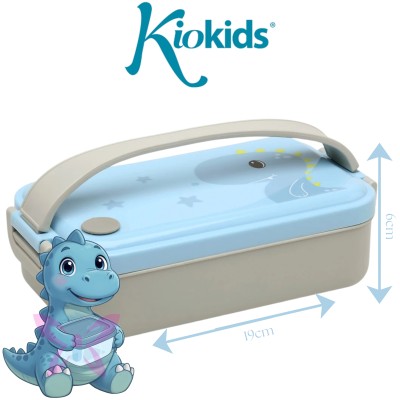 KioKids Contenitore Pranzo Acciaio Azzurro Grigio Rosa