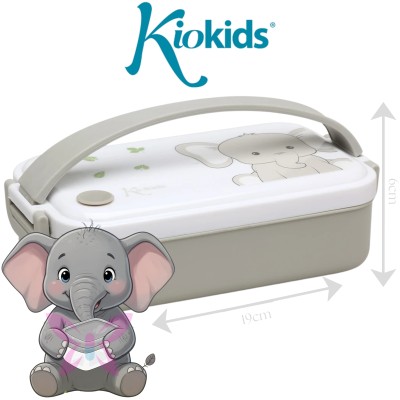 KioKids Contenitore Pranzo Acciaio Azzurro Grigio Rosa