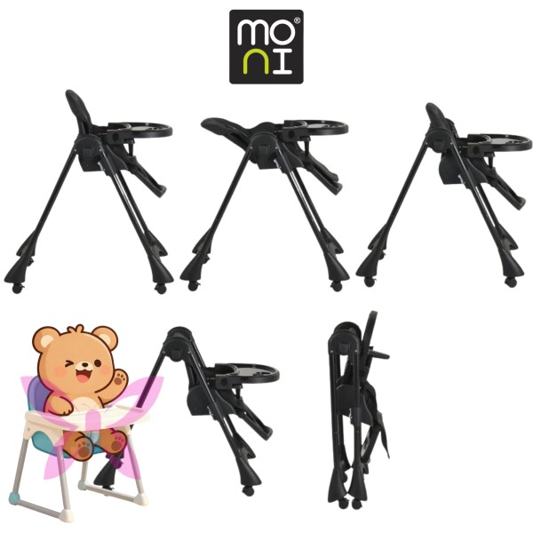 Moni Rico Seggiolone Regolabile Nero